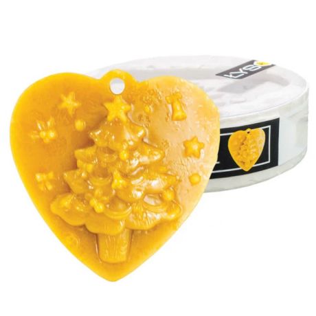 Moule silicone à bougie Pendentif coeur avec sapin de noël