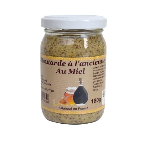 Moutarde au miel à l'ancienne, le pot de 180g