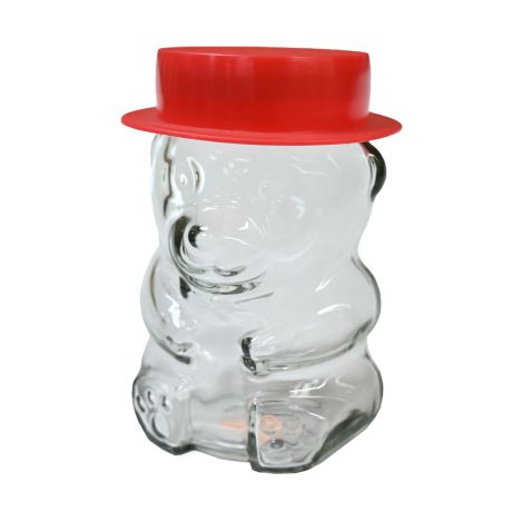Pot Orsetto en verre 330g en forme de nounours avec chapeau