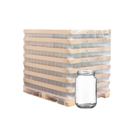 Palette de pot verre 370ml standard TO63, la palette de 2304 pots 