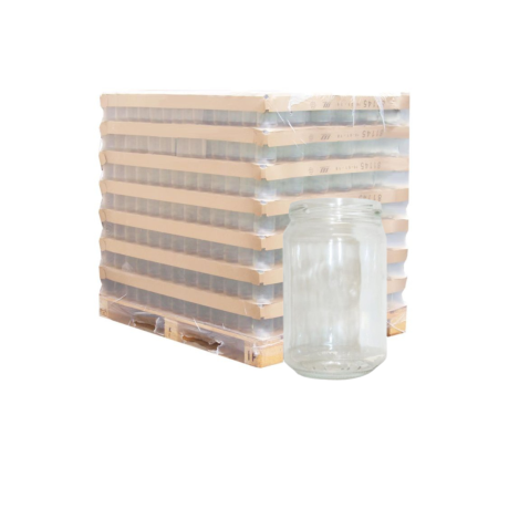 Palette de pot verre 318ml standard TO 63, la palette de 4352 pots