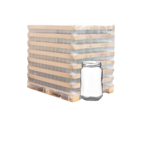 Palette de pot verre 300ml standard TO63, la palette de 2176 pots