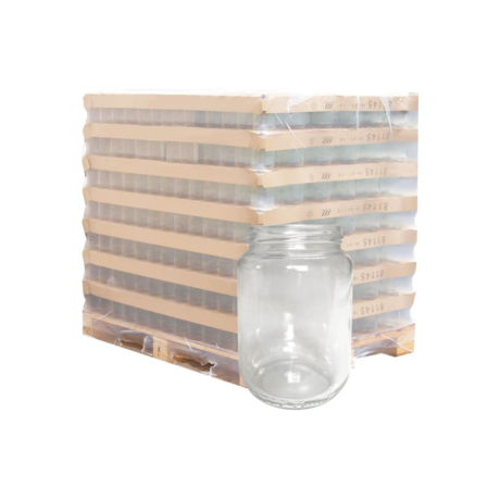 Palette de pot verre 385ml standard TO63 "miel", la palette de 2097