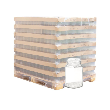 Palette de pot verre 116ml T048 hexagonal, la palette de 5544 pots