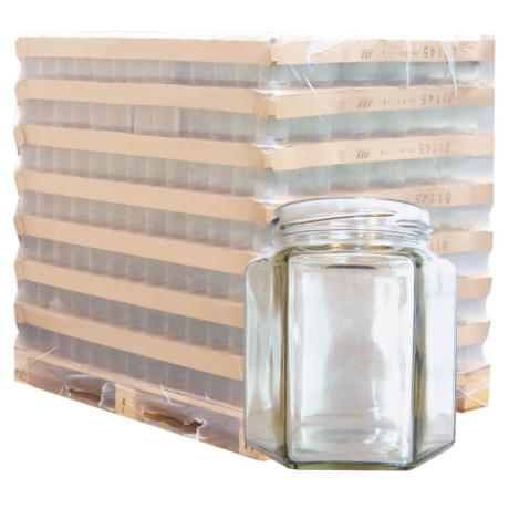 Pot Verre 195ml T058 hexagonal, la palette de 3330 pots