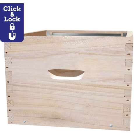 Corps Dadant 10 en Paulownia GREENBEE extralight, pour cadres Hoffmann - Equipé aimants CLIC&LOCK