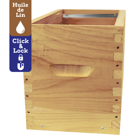 Corps Dadant 6 GREENBEE-LIN en Paulownia impérial extralight, pour cadres Hoffmann - Equipé CLIC&LOCK