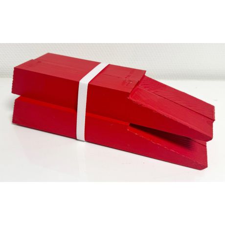 Pieds de ruche en bois PEINTS EN ROUGE, le lot de 4