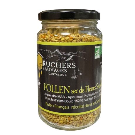 Pollen sec polyfloral BIO du Cantal, le pot de 210g