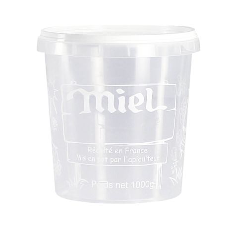 Pot plastique avec épaulement Nicot, 370 ml (500 g miel), LE CARTON DE 300  - Pots Nicot - Naturapi : Tout pour l'apiculteur