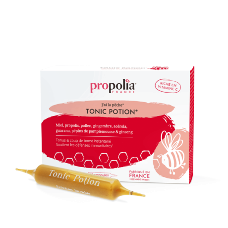 Tonic Potion propolis, miel, gingembre, acérola et pollen, Propolia, l'unité