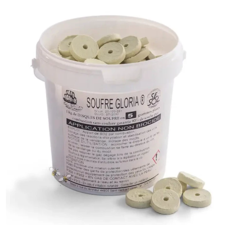 Disques de soufre 5g, le seau de 1kg