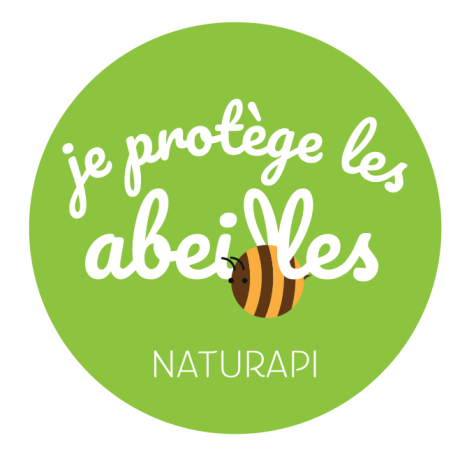Sticker rond "je protège les abeilles" 100mm
