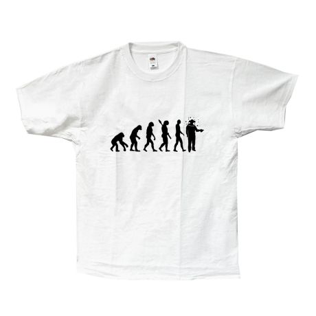 T-shirt blanc col rond "Evolution" T-shirt blanc col rond "Evolution"