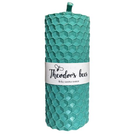 Bougie en cire d'abeille Bleue Azur - MINI