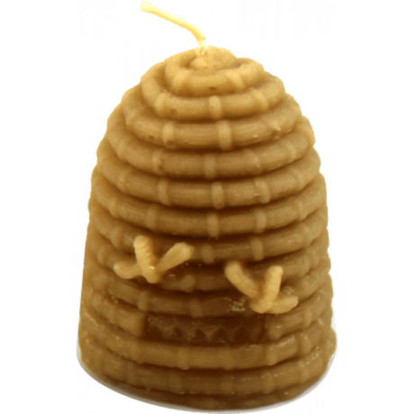 Bougie en cire d'abeille "ruche paille "