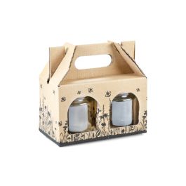 Présentoir en carton décor abeilles pour 2 pots de miel 250 g TO63