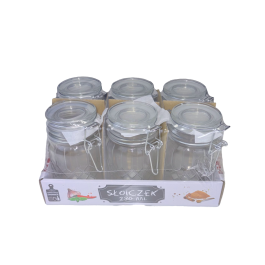 PACK de 6 bocaux verre type "le parfait" 230ml alvéolés avec joint