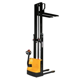 Gerbeur electrique 1500kg levée 3m double mat hauteur mat baissé