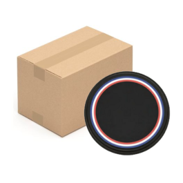 Capsules Noir mat avec ruban tricolore, le carton