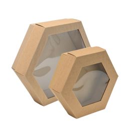 Coffret en carton ondulé HAVANA Hexagonal, avec couvercle à fenêtre