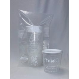 VIDE-RUCHER Lot de 10 Pots en plastique Nicot 1kg "Miel récolté en France"