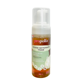 Mousse lavante visage BIO Propolis, thé vert et aloe vera, PROPOLIA le flacon pompe de 160ml