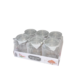 PACK de 6 bocaux en verre type "Le Parfait" 130ml, alvéolés avec joint