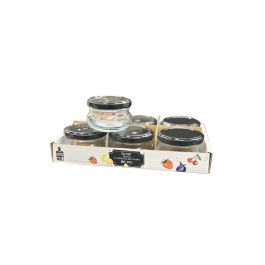 PACK de 6 pots en verre "Marmite" 80ml TO63 avec capsules noires
