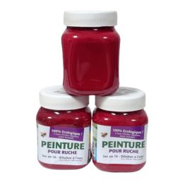 VIDE RUCHER Lot de 3 Peintures pour ruche NATURA magenta, le pot de 400g - ancien packaging et date depassée