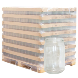 Palette de pot verre 314ml standard TO63 (BRUNI), la palette de 2448 pots