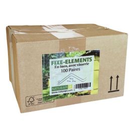 Fixe-éléments en inox avec visserie galva, le carton de 100 PAIRES