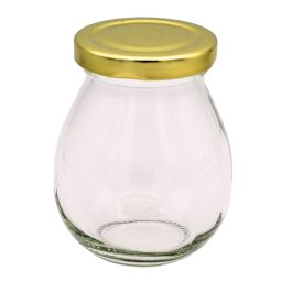 PACK de 12 pots en verre "boule" MAJO 245ml, avec Capsule "Or"