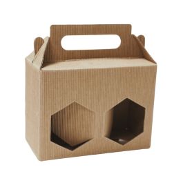 Présentoir en carton ondulé HAVANA pour 2 pots de miel 500 g bas TO82