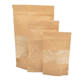 Sachet Havane à soufflet, avec grande fenêtre, le paquet de 10 sachets