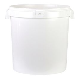 Seau en plastique blanc 32.2L, poignées latérales intégrées (jusqu'à 40kg de miel)