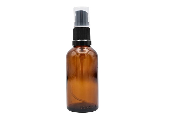 Flacon ambré 50ml avec bouchon spray, l'unité