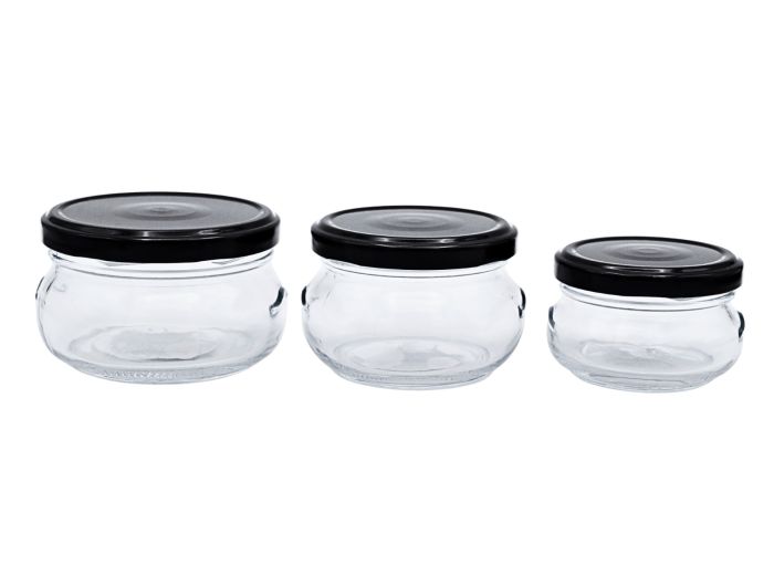 Pot en verre Marmite avec capsule noire