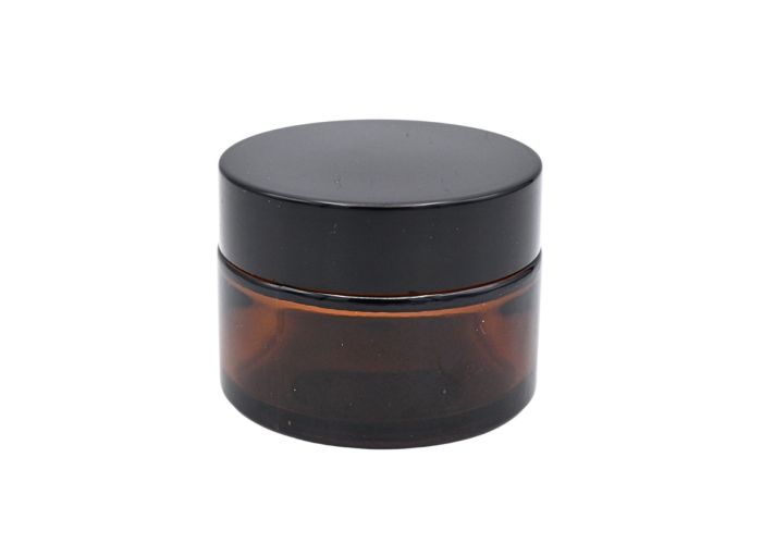 Pot ambré brillant 30ml avec opercule et couvercle