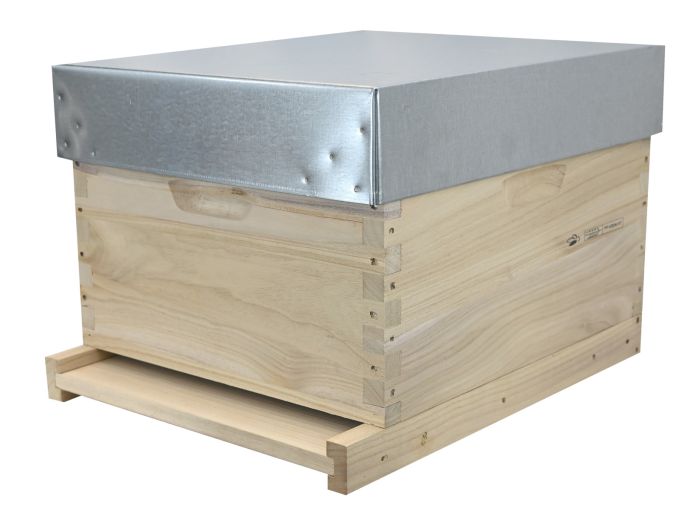 Ruche Dadant 10 en paulownia avec plancher ventilation arrière