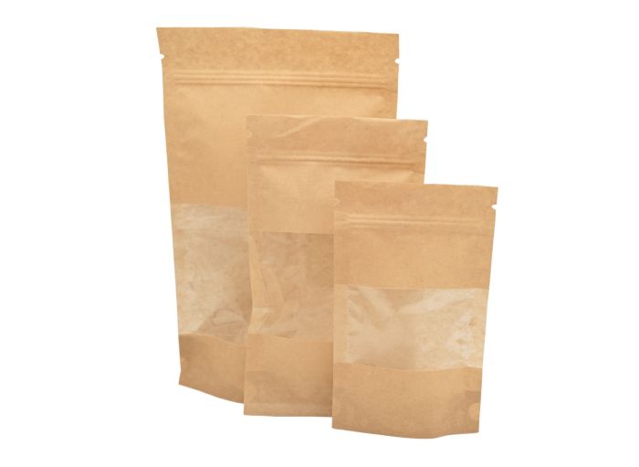 Sachet havane refermable à fenêtre