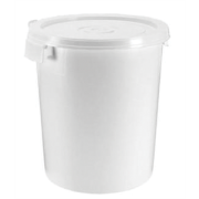 Seau blanc plastique 33L inviolable 2 poignées 