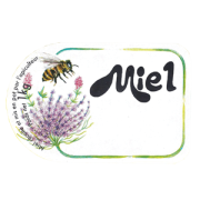 Étiquette fleur et abeille "MIEL 1Kg", LE ROULEAU DE 100