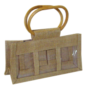 Panier toile de jute pour 3 pots 250g verre
