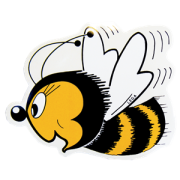 Autocollant abeille Lega orange et noir GM