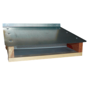 Trappe à pollen entrée bois Dadant 10 longue tolée tiroir inox/bois