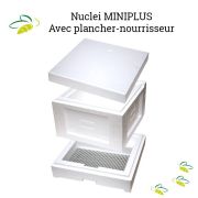 Nuclei Miniplus en polystyrène avec plancher-nourrisseur, corps et toit