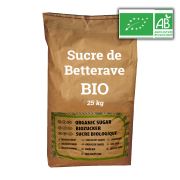 Sucre BIO blanc de betterave, LE SAC DE 25 Kg