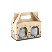 Présentoir en carton pour 2 pots de miel de 250g