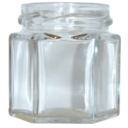 Pot verre 47ml hexagonal TO43, le pack de 30
